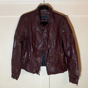 Tommy Hilfiger Burgundy Faux Leather Jacket